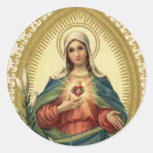 Sorrowful & Immaculate Heart of Virgin Mary Classic Round Sticker