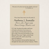 Sorrowful Jesus Funeral Memorial Holy Card - (Back)