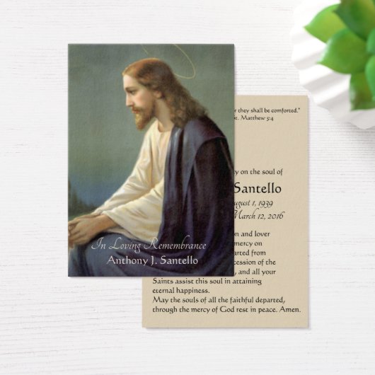Sorrowful Jesus Funeral Memorial Holy Card - (Desk)