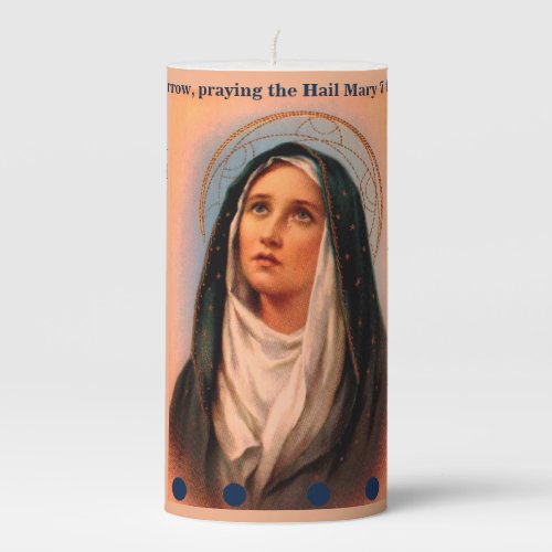 Sorrowful Mother Devotion Pillar Candle