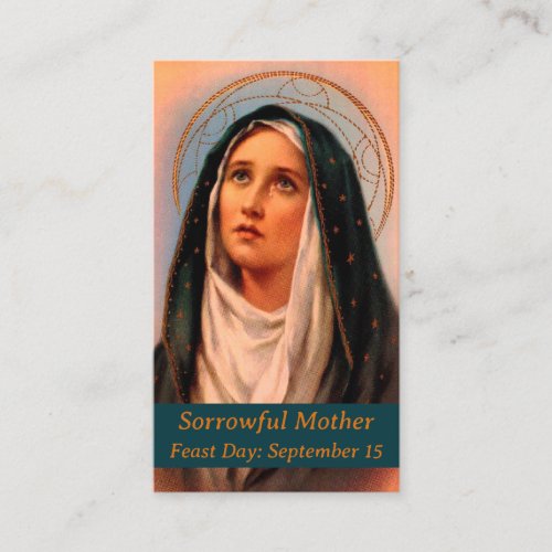 Sorrowful Mother  Prayer Card