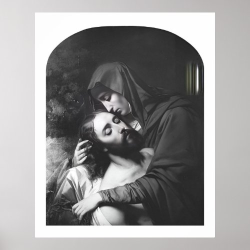 Sorrowful Mother Virgin Mary Catholic Poster