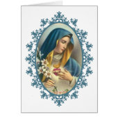 Sorrowful Mother Virgin Mary Heart Lily Roses (Front)