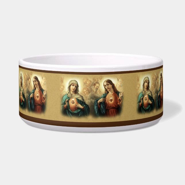 Sorrowful Virgin Mary Sacred Heart Jesus Prayer Bowl (Front)