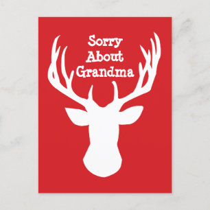 Sorry About Grandma Christmas Reindeer Postcard 
