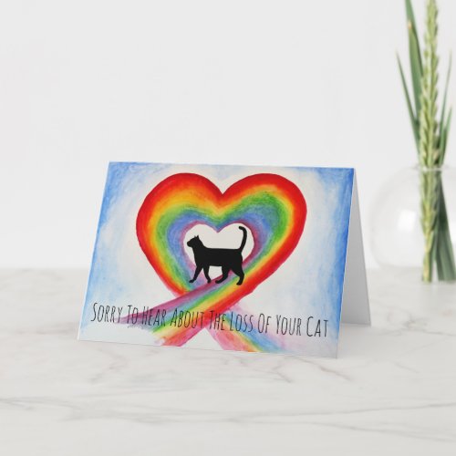 Sorry About Loss Of Cat Rainbow Bridge Sympathy Card