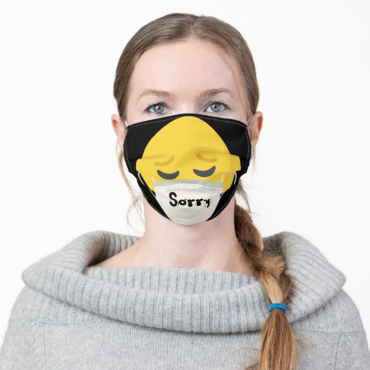 Sorry Adult Cloth Face Mask (Worn)
