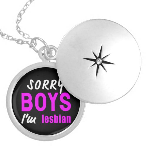 Sorry Boys im Lesbian  Lesbian Pride Locket Necklace