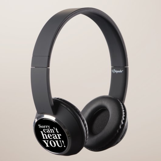 Sorry can't hear YOU! black white headphones (3/4)