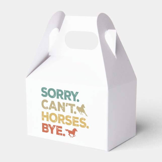 Sorry Can't Horses Bye Favor Boxes (Front Side)