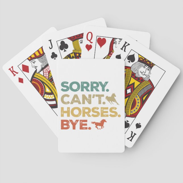Sorry Can't Horses Bye Poker Cards (Back)