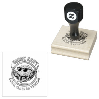 Sorry Can't.... Rubber Stamp