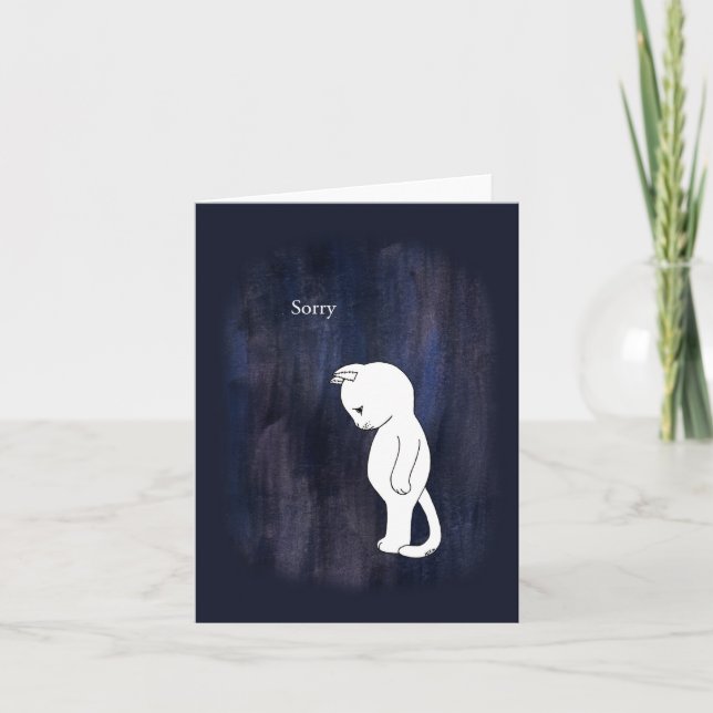 Sorry cat, Cute Kitty cat being sad apology kitten Card (Front)