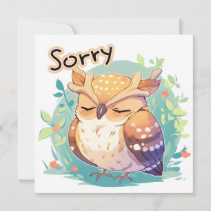 Sorry Cute Owl Bird Holiday Card