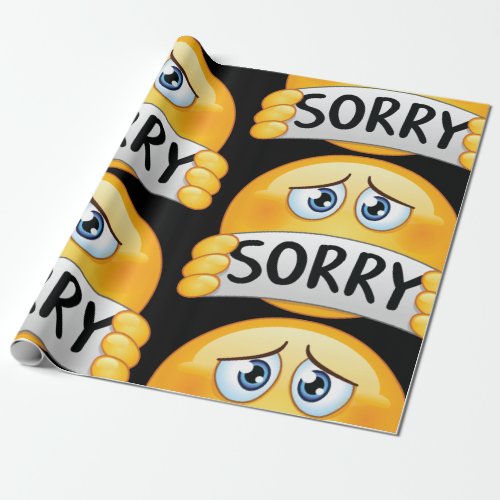 Sorry Emoticon Wrapping Paper