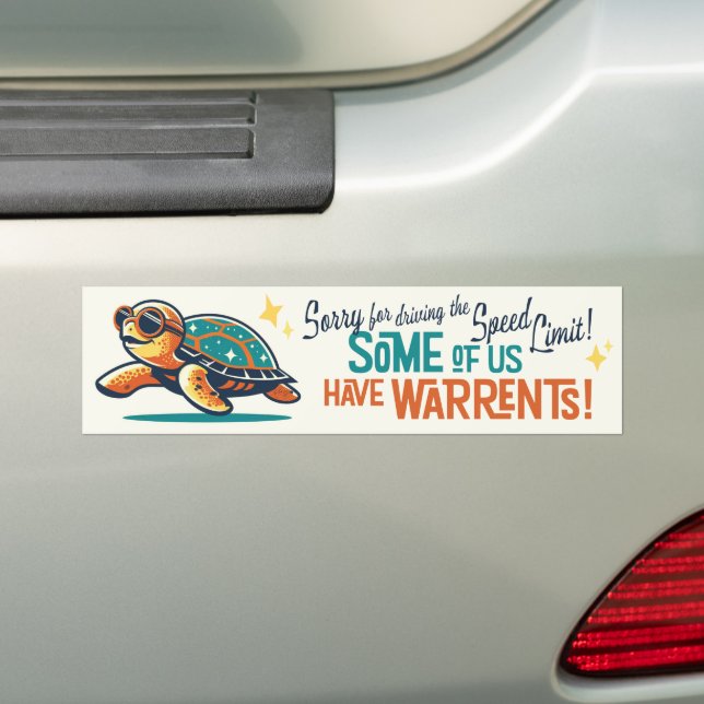 Sorry for Driving the Speed Limit! Bumper Sticker (On Car)