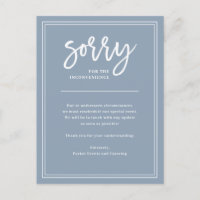 Sorry for Inconvenience | Cancellation or Postpone