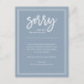 Sorry for Inconvenience | Cancellation or Postpone Announcement Postcard