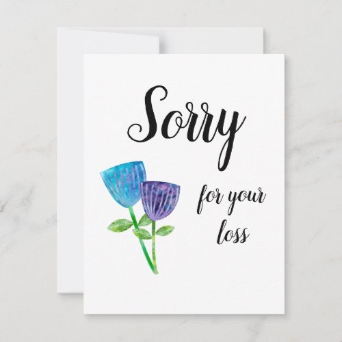 Sorry for Loss of Pet Sympathy Pretty Floral Flat Card