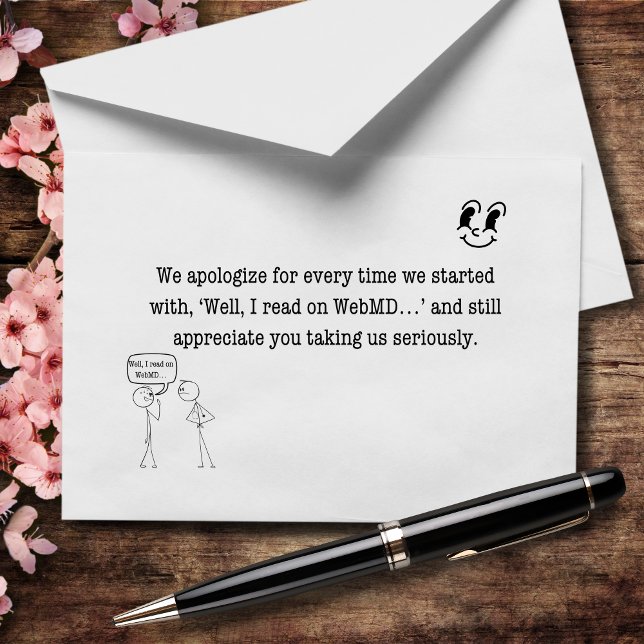 Sorry for That WebMD Search Letterpress Thank You Card (Creator Uploaded)
