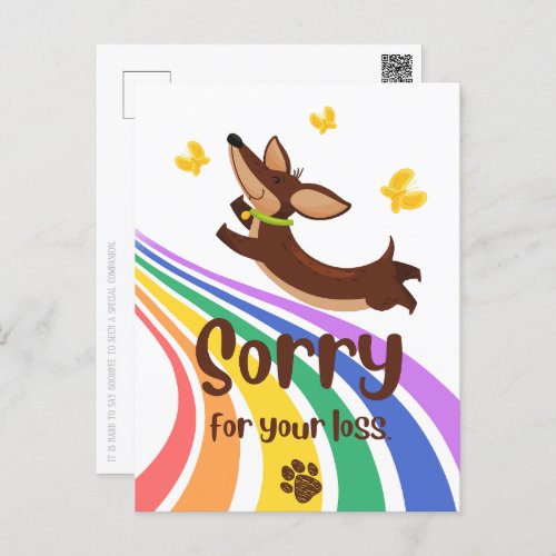 Sorry for the Loss of Your Dog Postcard