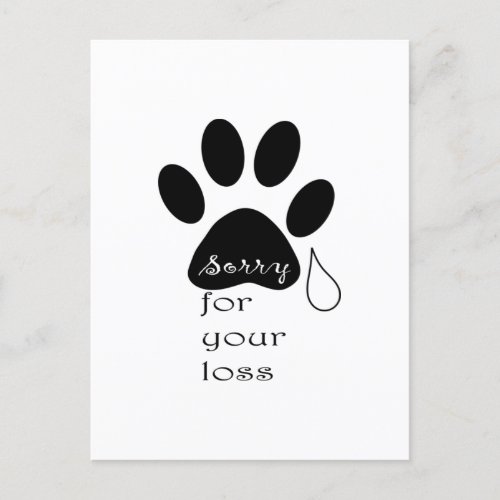 Sorry for your loss Pet sympathy card 