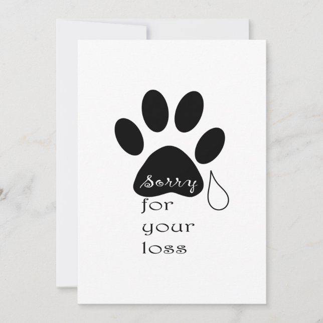 Sorry for your loss Pet sympathy card  (Front)