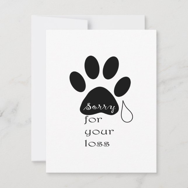 Sorry for your loss Pet sympathy card  (Front)