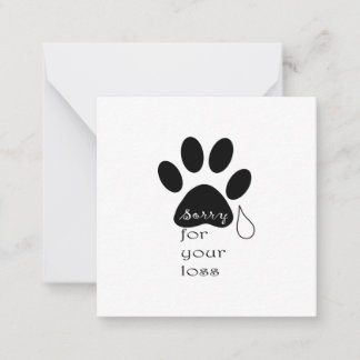 Sorry for your loss Pet sympathy card