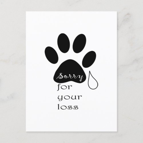 Sorry for your loss Pet sympathy card 