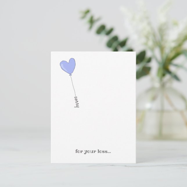 Sorry for Your Loss - Sweet Lilac Balloon Sympathy Postcard (Standing Front)