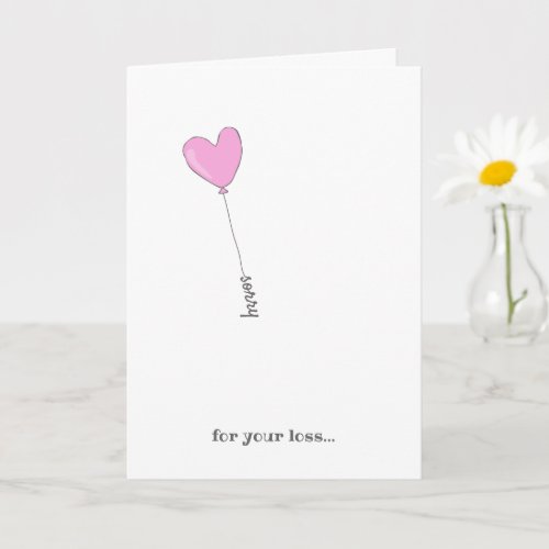 Sorry for Your Loss _ Sweet Pink Balloon Sympathy Card