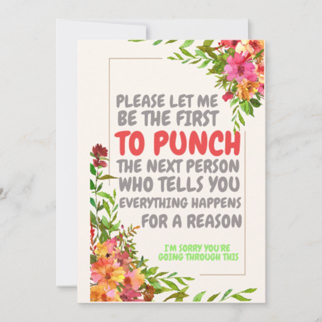 Sorry for Your Loss Sympathy Deepest Regrets Invitation (Front)