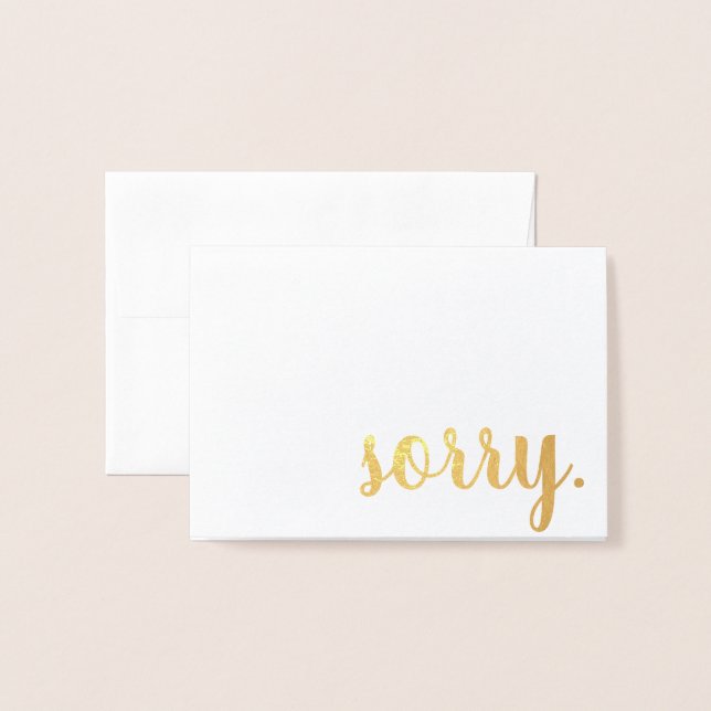 sorry gold foil card (Front With Envelope)