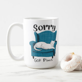 Sorry Got Plans Funny Cat Lover Gift Coffee Mug