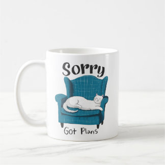 Sorry Got Plans Funny Cat Lover Gift Coffee Mug