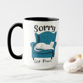 Sorry Got Plans Funny Cat Lover Gift Mug
