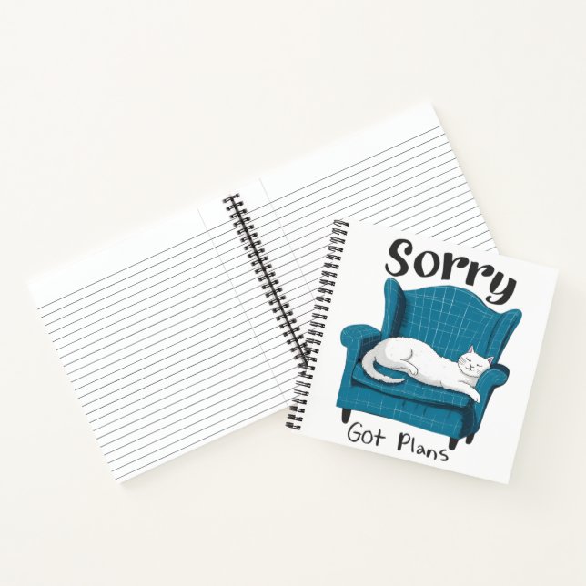 Sorry Got Plans Funny Cat Lover Gift  Notebook (Inside)