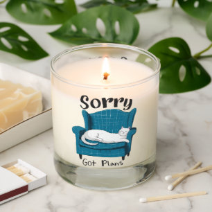 Sorry Got Plans Funny Cat Lover Gift Scented Candle