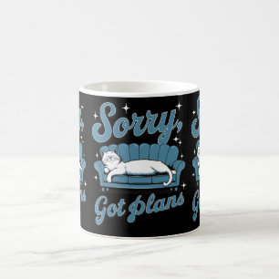 Sorry Got Plans Lazy Cat Owners Cat Moms & Dads Coffee Mug