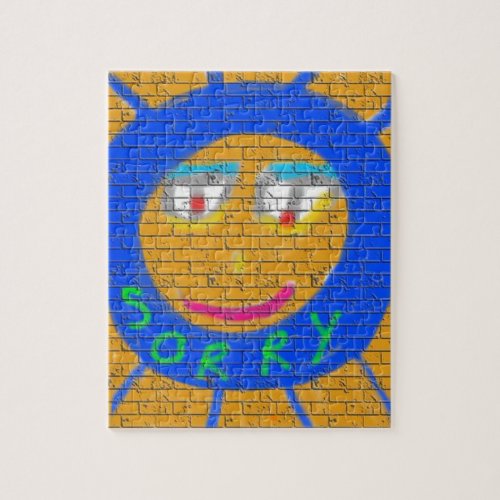 Sorry Graffiti Art Sad Face Sadness Regret Jigsaw Puzzle