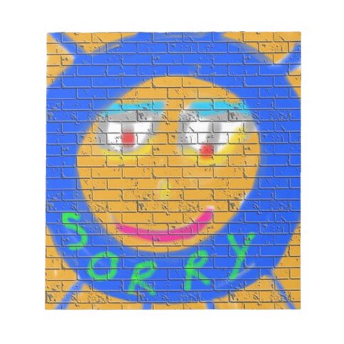 Sorry Graffiti Art Sad Face Sadness Regret Notepad