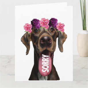 Sorry Great Dane Dog with Flowers Apology Card
