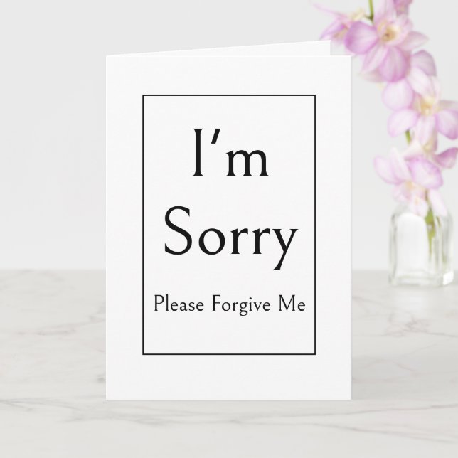 Sorry Greeting Card, Modern Simple Minimal Elegant Card (Orchid)