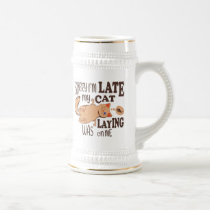 Sorry I am late my cat was laying on me Beer Stein