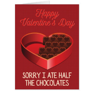 Sorry I Ate The Chocolates Funny Giant Valentine Card