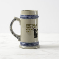 Sorry I Can't Funny Cute Black Cat with Gold Text