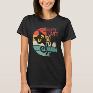 Sorry I Can't Go Im an Indoor Cat Introvert Cats L T-Shirt