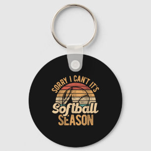 Sorry I Can't It's Softball Season Softball Player Keychain