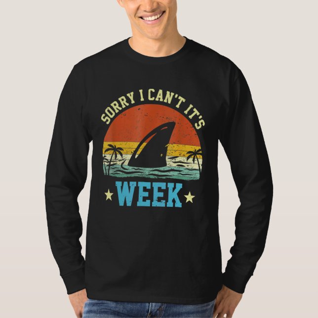 Sorry I Cant Its Week Ocean Scuba Diving Shark T-Shirt (Front)